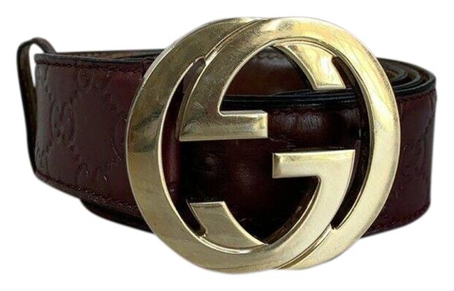 Gucci Maroon Guccissima Leather Gg Buckle 90 36 114876 Belt