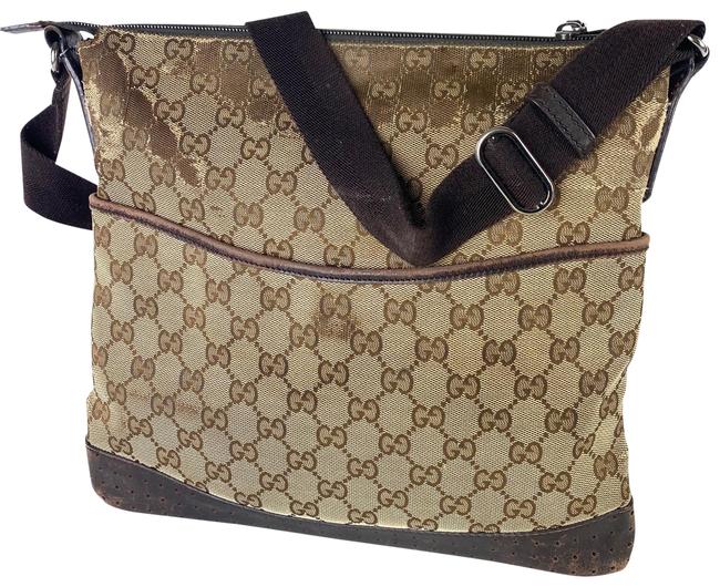 Gucci Messenger Monogram Gg Perforated 2g614 Brown Cross Body Bag