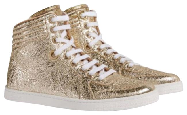 Gucci Metallic Gold Galassia High Top Sneakers 