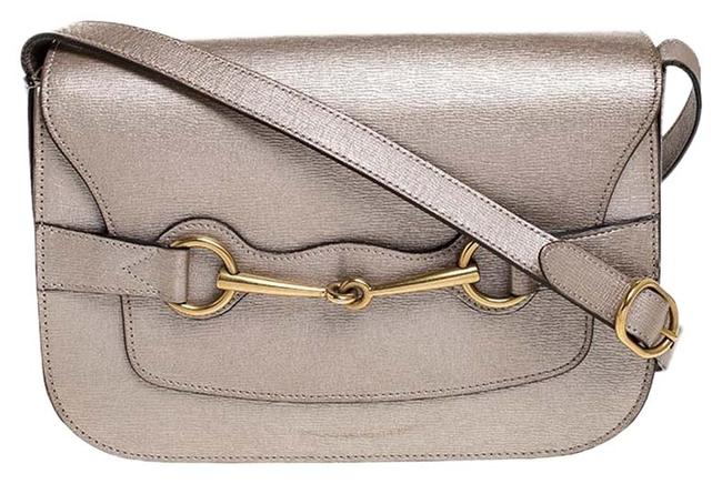Gucci Metallic Bright Bit Beige Leather Shoulder Bag