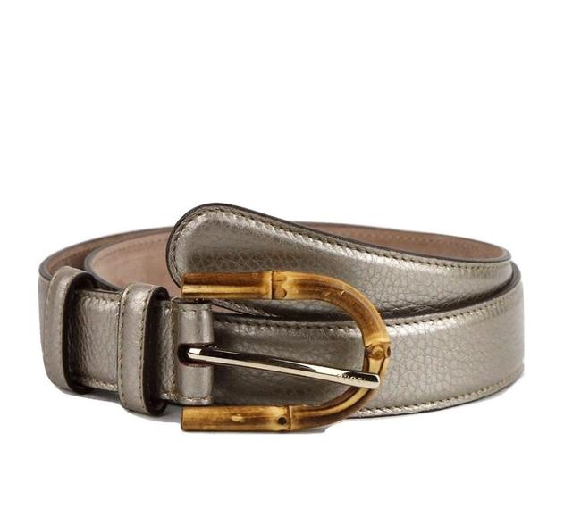 Gucci Metallic Womens Leather with Bamboo Buckle 322954 9524 Belt