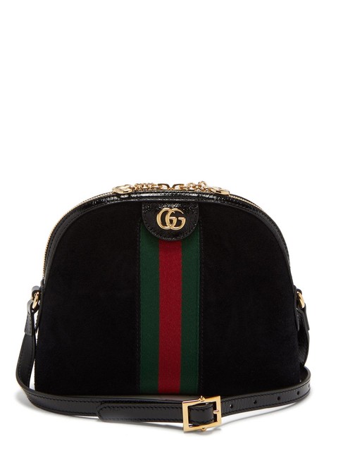 Gucci Mf Ophidia Gg Black Suede Cross Body Bag
