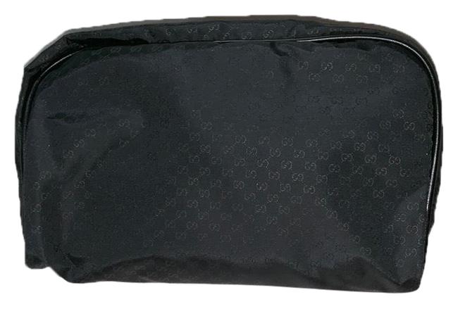 Gucci Micro Guccissima Black Nylon Cosmetic Weekend Travel Bag