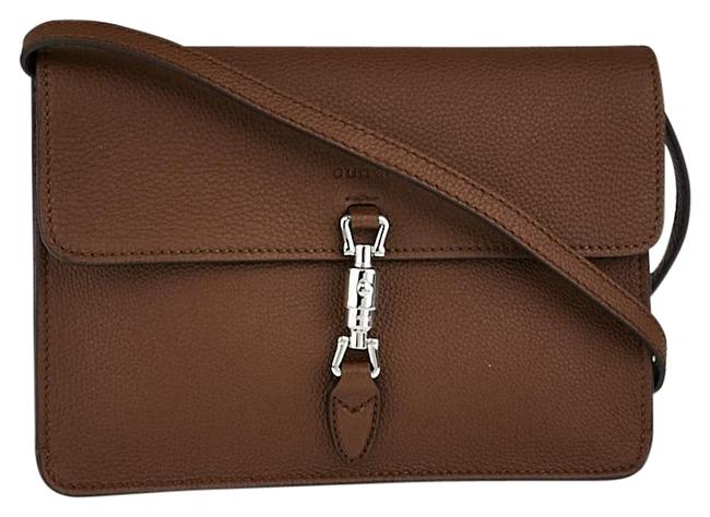 Gucci Mini Jackie Soft Convertible Brown Calfskin Leather Cross Body Bag
