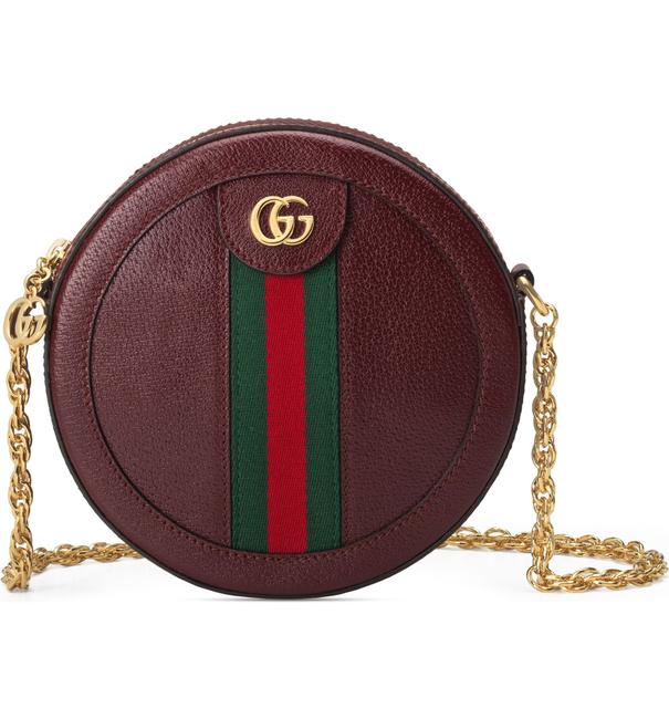 Gucci Mini Ophidia Bordeaux Red Leather Shoulder Bag