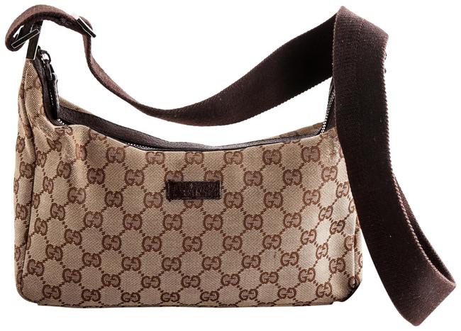 Gucci Monogram Beige Canvas Shoulder Bag