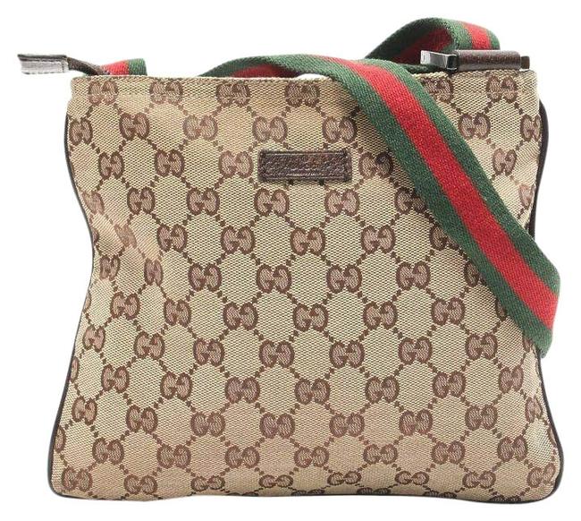 Gucci Monogram Brown Canvas Cross Body Bag