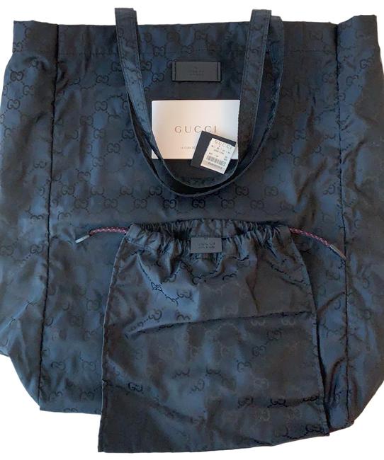 Gucci Monogram Navy Nylon Tote