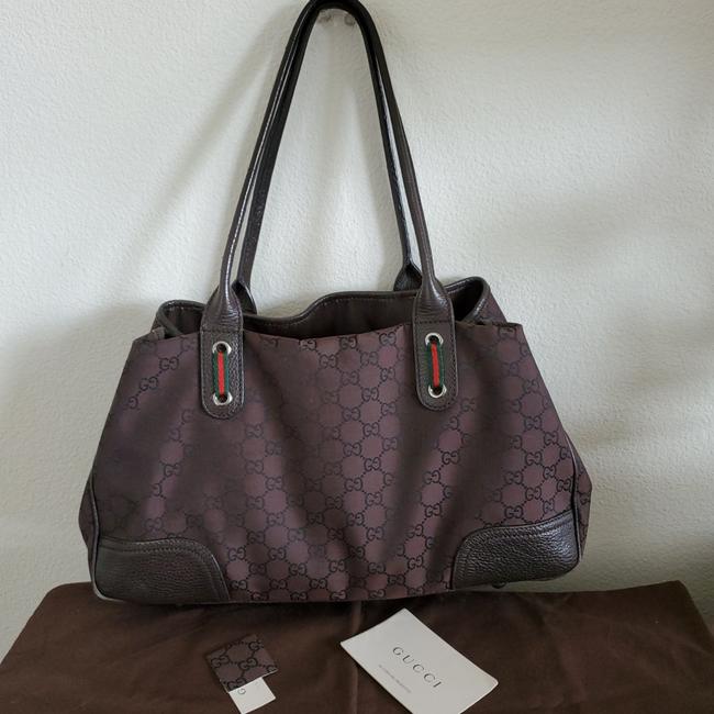 Gucci Monogram Tote Brown Canvas Shoulder Bag