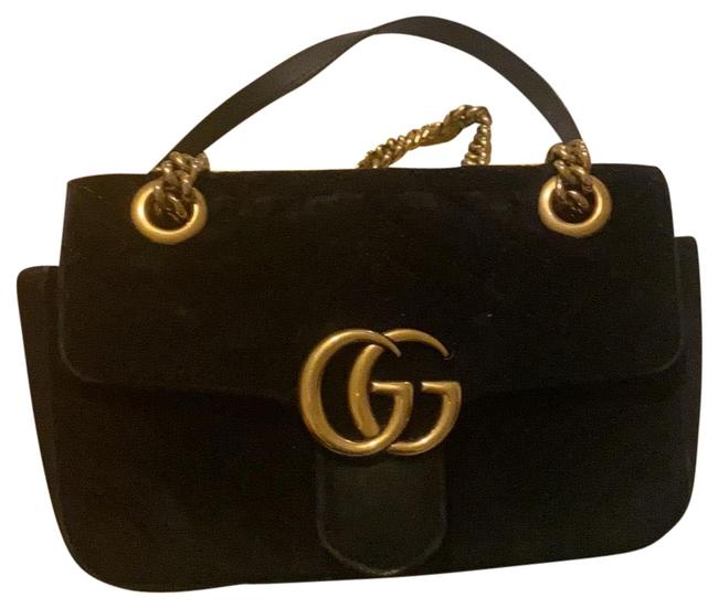 Gucci Mormont Black Velvet Cross Body Bag