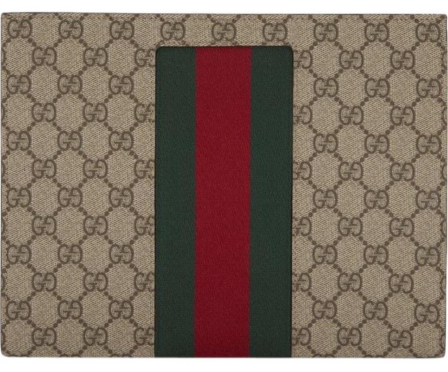 Gucci Multiple Web Stripe Gg Supreme Toiletry Canvas Clutch
