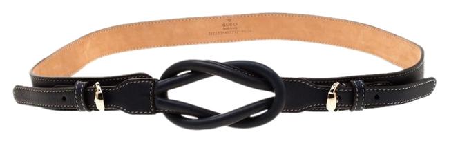 Gucci Navy Blue Leather Knot 90 Cm Belt