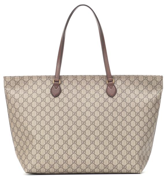 Gucci New Soft Gg Supreme Brown Beige Canvas Tote