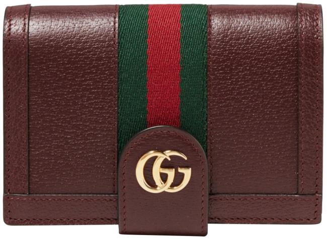 Gucci New Wallet Passport Cards Holder Case Burgundy Leather Clutch
