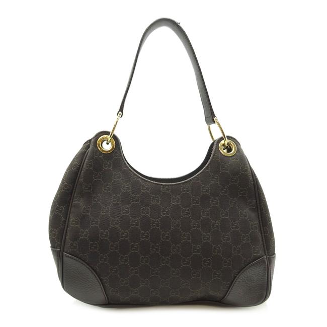 Gucci One Ladies 257265   Dh57121 Beige   Brown Gg Canvas Shoulder Bag