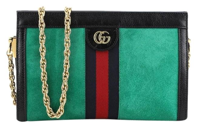 Gucci Ophidia Chain Small Green Suede Shoulder Bag
