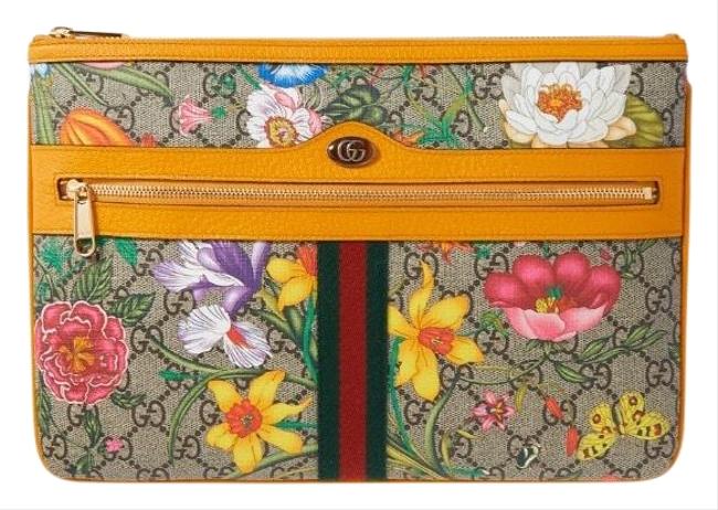 Gucci Ophidia Gg Logo Floral Pouch Clutch