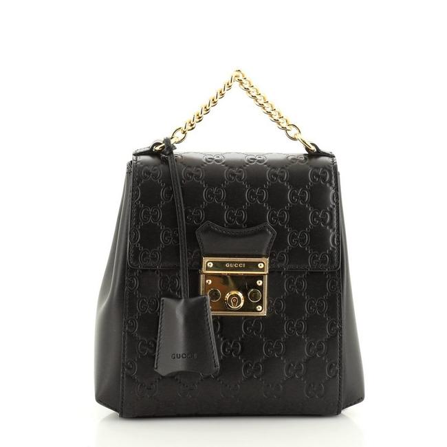 Gucci Padlock Guccissima Mini Black Leather Backpack