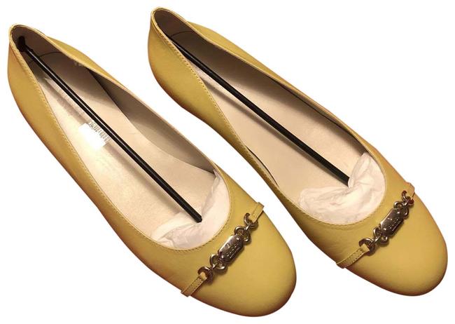 Gucci Pale Butter Yellow Capretto FlatsUS 10