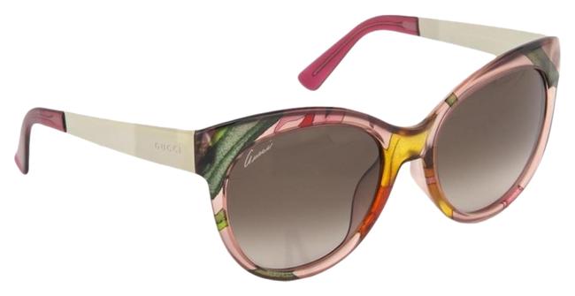 Gucci Pale Gold Pink Floral Silk Gg3760fs Metal Asian Fit 3760 Sunglasses