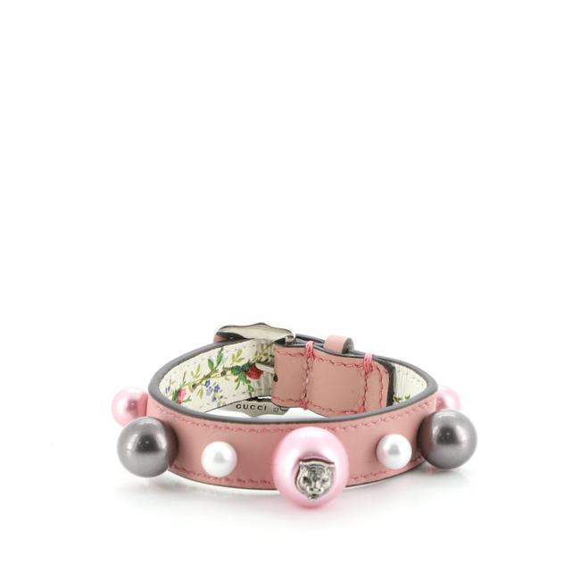 Gucci Pink Animalier Pearly Leather Bracelet