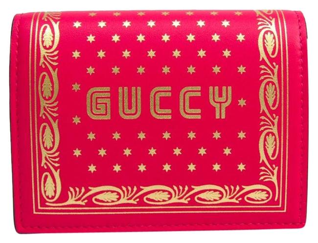 Gucci Pink Logo 524965 Leather Card Case Wallet
