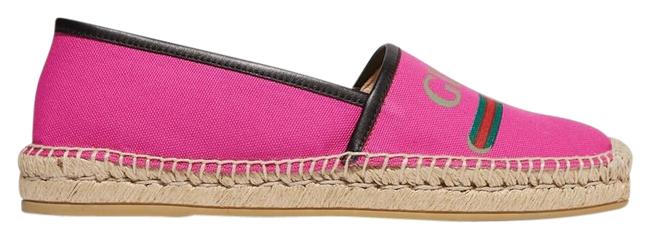 Gucci Pink Logo Espadrilles Wedges 