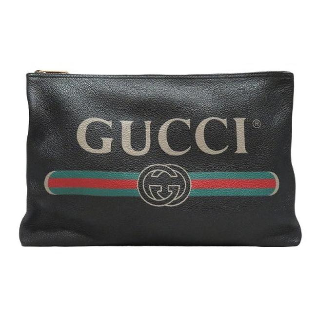 Gucci Portfolio Second 500984 Black Leather Clutch