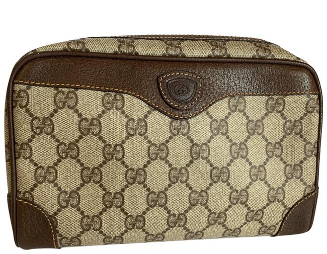 Gucci   Pouch Brown Vinyl Clutch