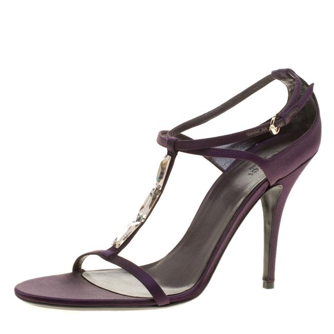 Gucci Purple Satin T strap 40.5 Sandals US 10