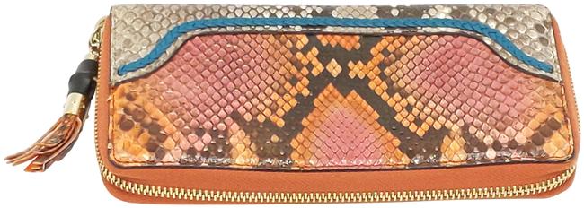 Gucci Python Snakeskin Bamboo Zip Wallet Leather Clutch