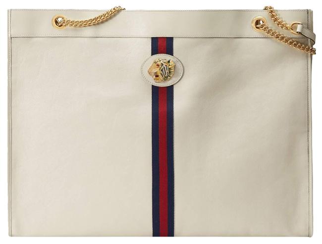 Gucci Rajah Maxi Tote White Leather Shoulder Bag