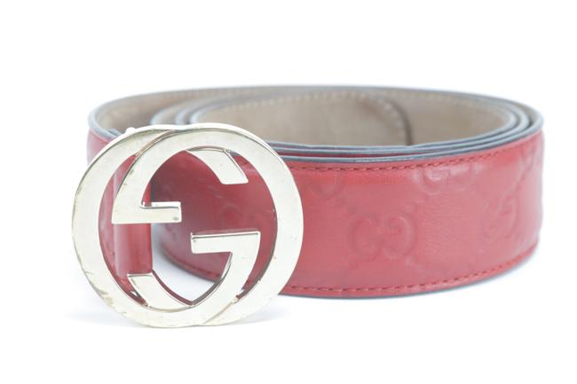 Gucci Red Guccissima Embossed Leather 95 38 1gk0122 Belt