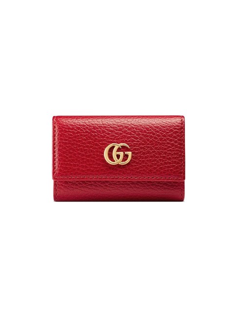 Gucci Red Marmont Gg Leather Key Case Wallet