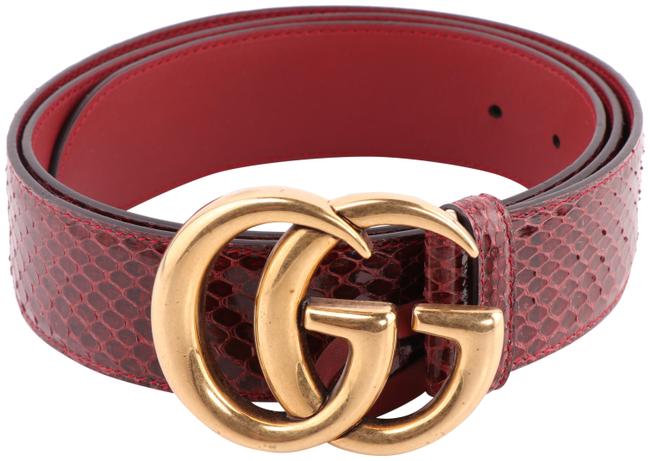 Gucci Red Marmont Gg Python 105 42 Belt