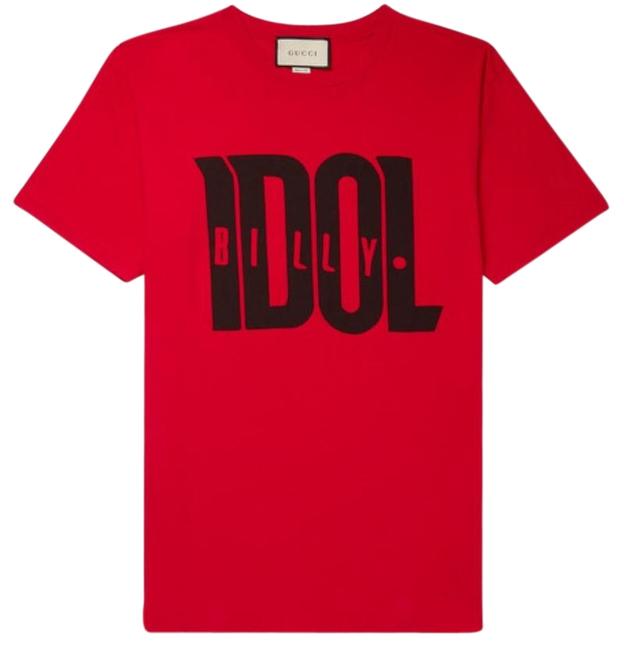 Gucci Red Oversize T shirt with Billy Idol Print Tee Shirt