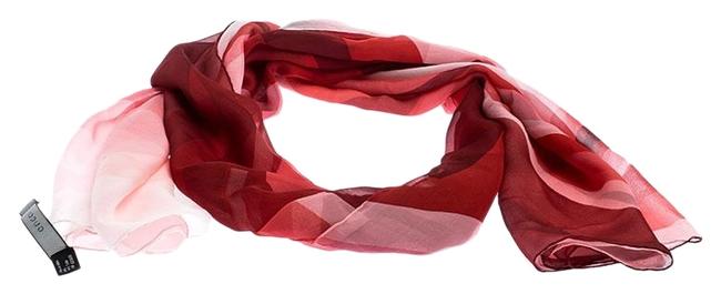 Gucci Red Printed Silk Chiffon Scarf Wrap