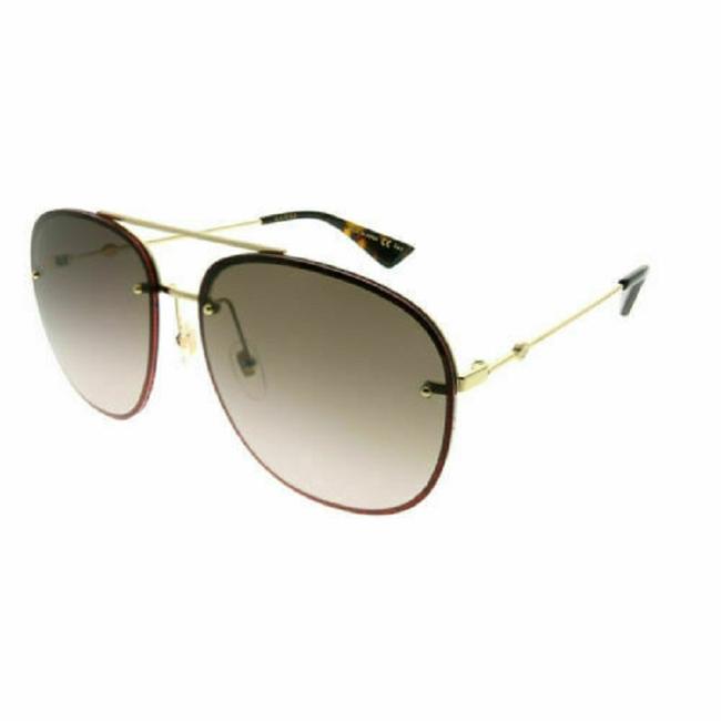 Gucci Red Gold Gg0227s 003 Gg 0227as Sunglasses
