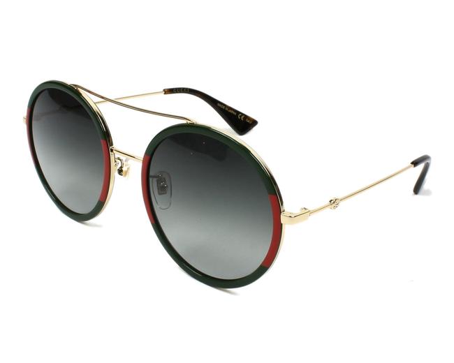 Gucci Red | Green | Gold Oversized Large Style Gg Gg0061s 003 Round Sunglasses