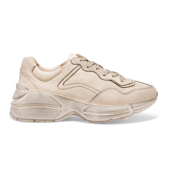 Gucci Rhyton Distressed Leather Sneakers