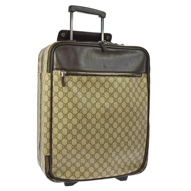 Gucci Rolling Carry On Beige Canvas Weekend Travel Bag