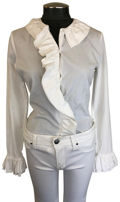 Gucci Ruffle Front Button down Shirt Blouse