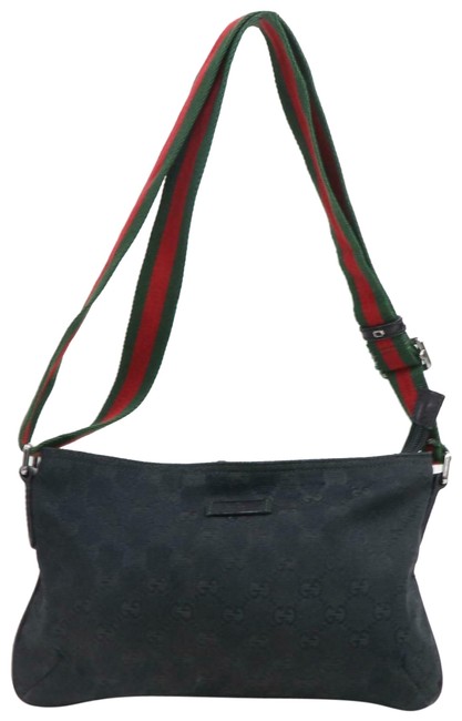Gucci Sherry Monogram Web Cross Body 870795 Black Gg Canvas Shoulder Bag