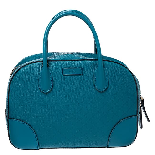 Gucci Shoulder Bag Diamante Small Blue Leather Satchel