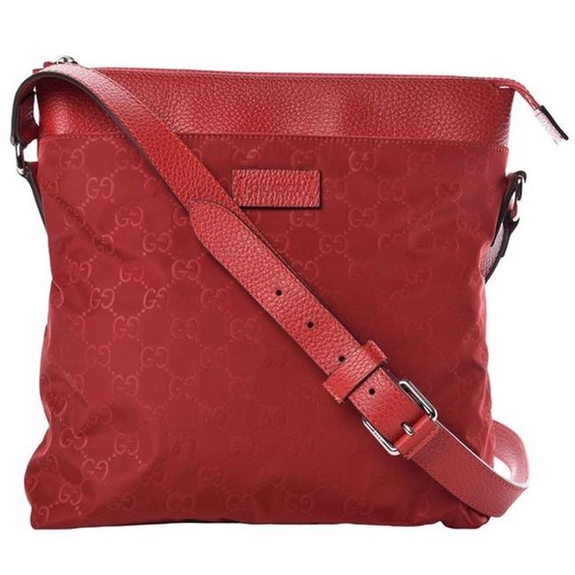Gucci Shoulder Guccissima Red Nylon Messenger Bag