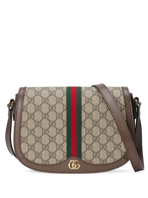 Gucci Shoulder Ophidia Saddle Beige Gg Supreme Canvas Cross Body Bag