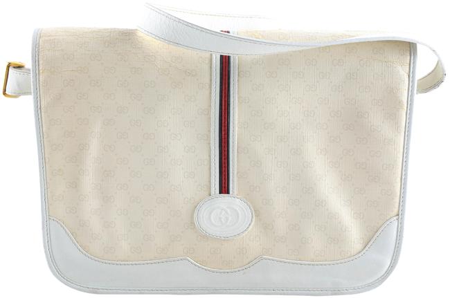 Gucci Shoulder Vintage White Pvc Cross Body Bag