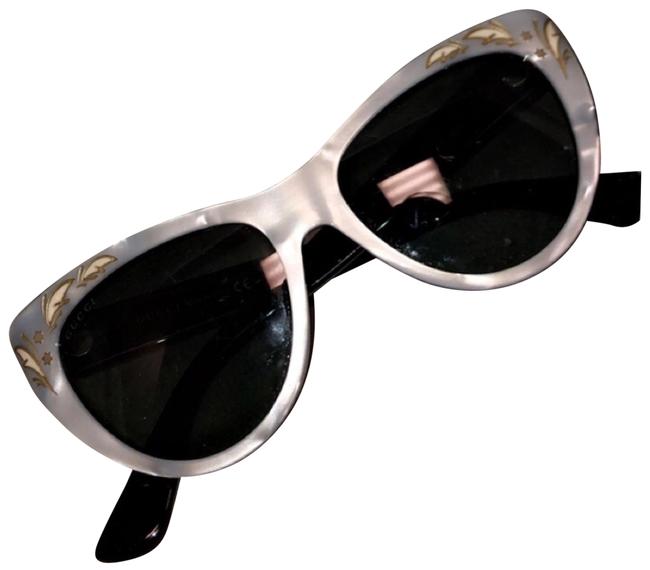 Gucci Silver and Black Cat eye Sunglasses