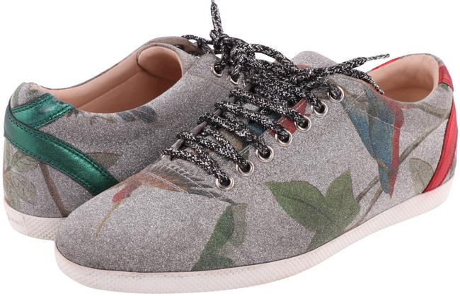 Gucci Silver Glitter Bambi Tian Low Top Sneakers 