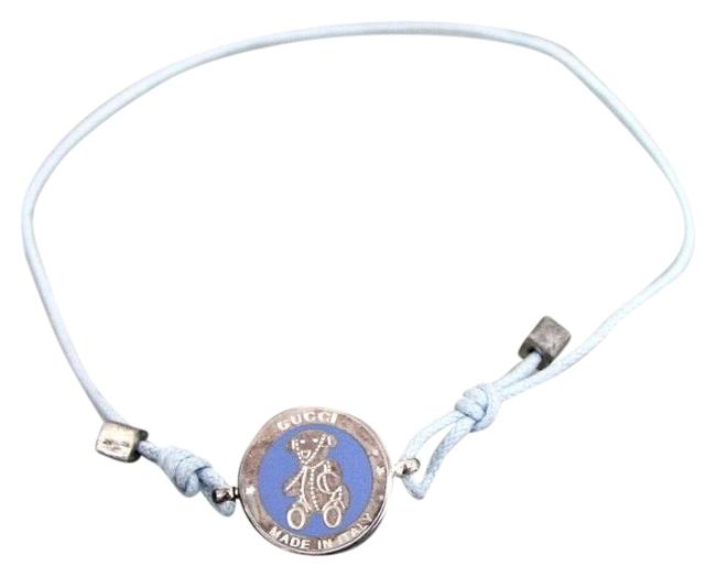 Gucci Silver Sterling Teddy Bear Light Blue 272873 1281 Bracelet